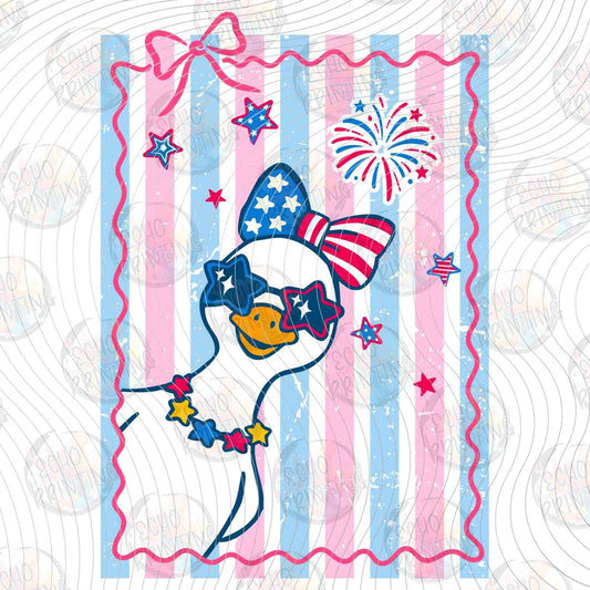 FOJG 794 - PATRIOTIC GOOSE WITH SUNGLASSES AND BOW