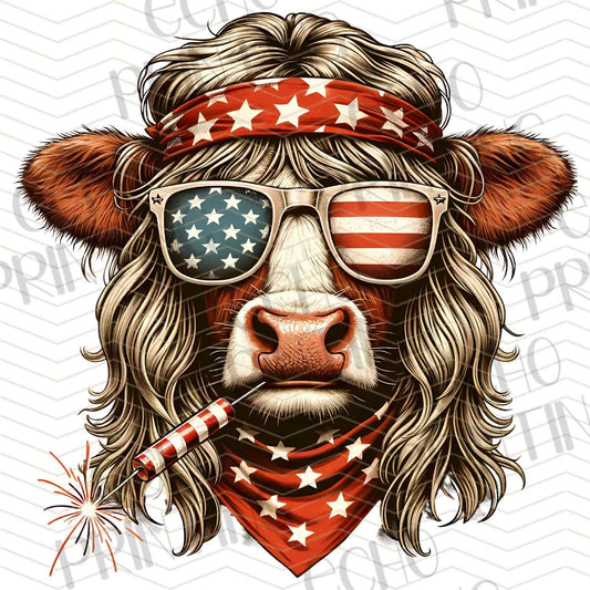FOJG 79 - PATRIOTIC HIGHLAND COW SUNGLASSES