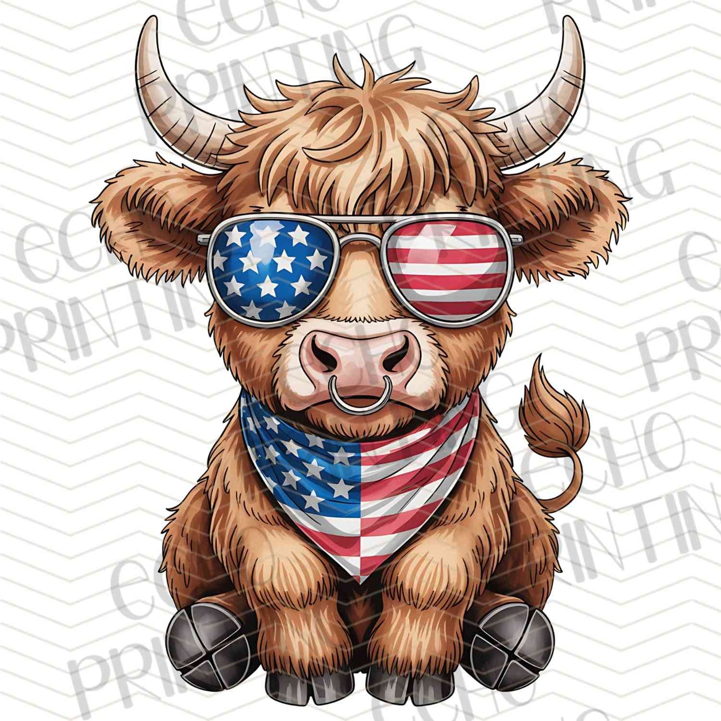 FOJG 7 - PATRIOTIC HIGHLAND COW
