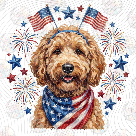 FOJG 802 - PATRIOTIC DOODLE DOG WITH SUNGLASSES