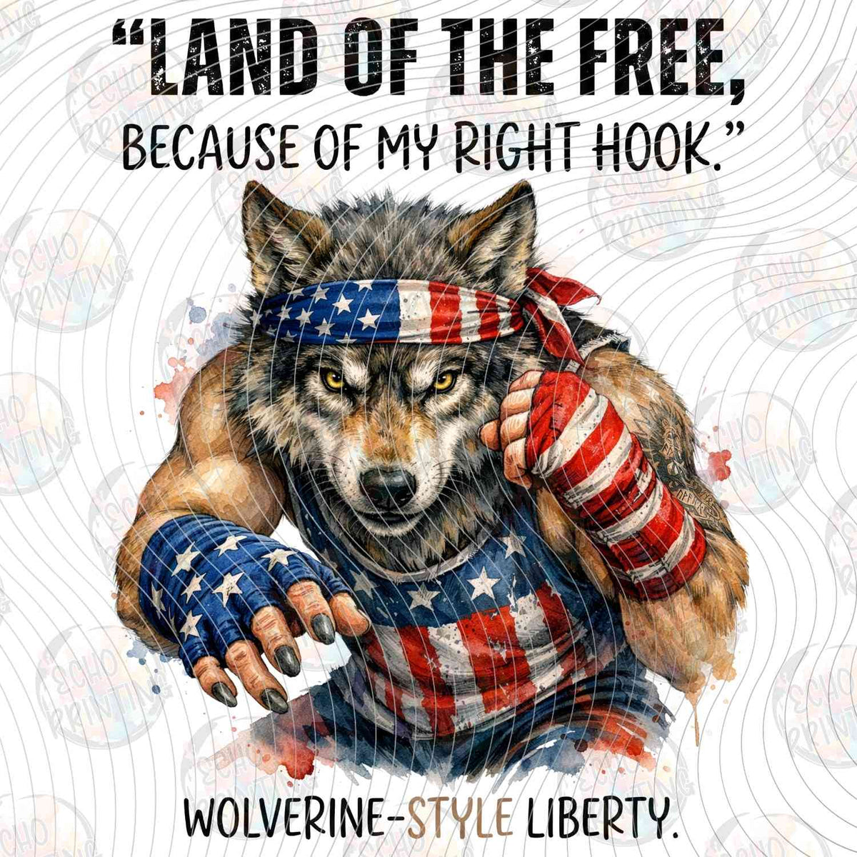 FOJG 816 - LAND OF THE FREE RIGHT HOOK MUSCLE WOLF
