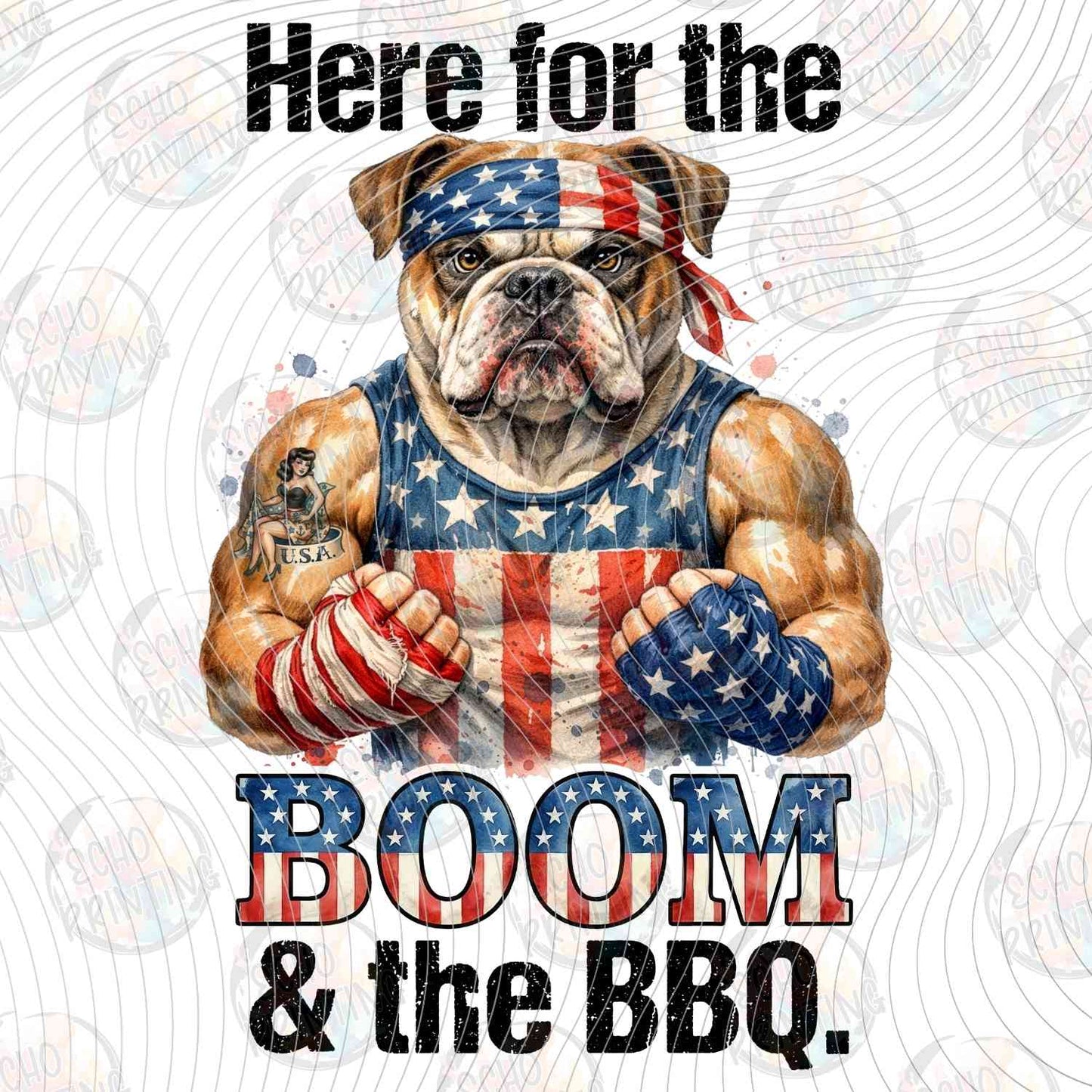 FOJG 819 - HERE FOR THE BOOM AND BBQ MUSCLE BULLDOG