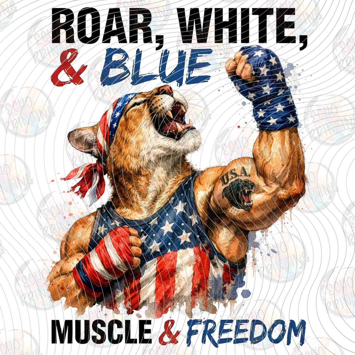 FOJG 821 - ROAR WHITE AND BLUE MUSCLE TIGER