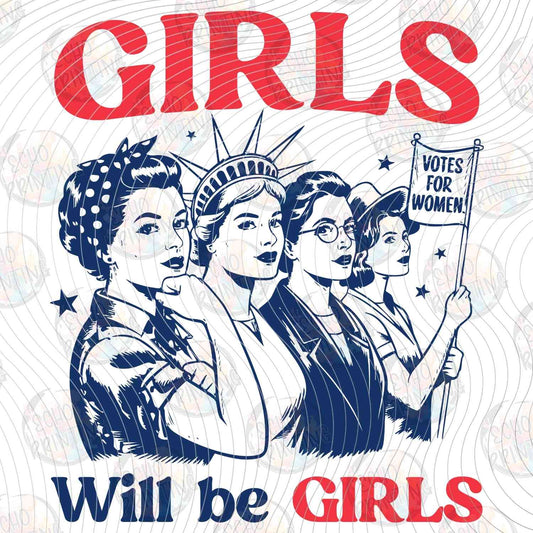 FOJG 836 - GIRLS WILL BE GIRLS PATRIOTIC WOMEN