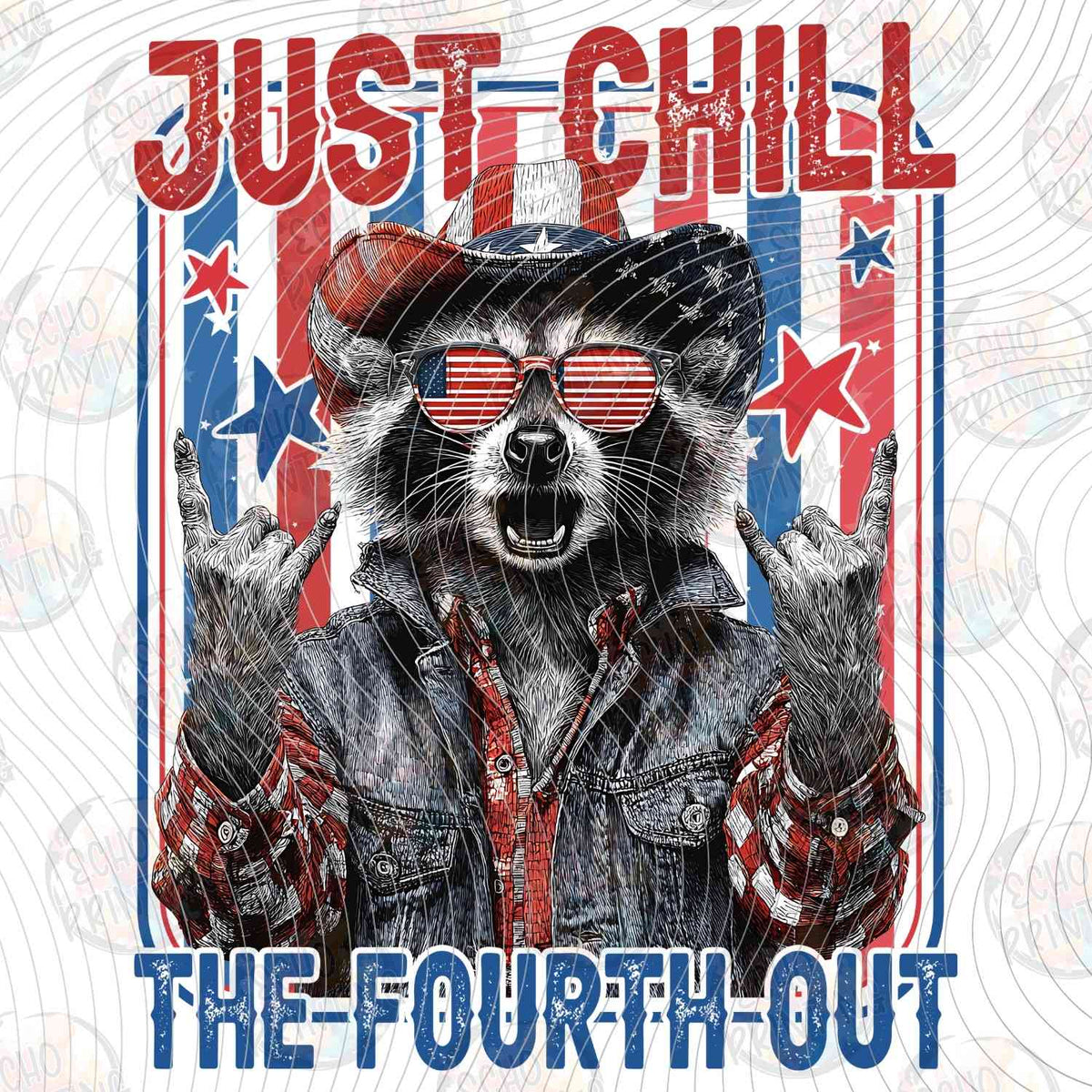 FOJG 840 - JUST CHILL THE FOURTH OUT DOG WITH SUNGLASSES