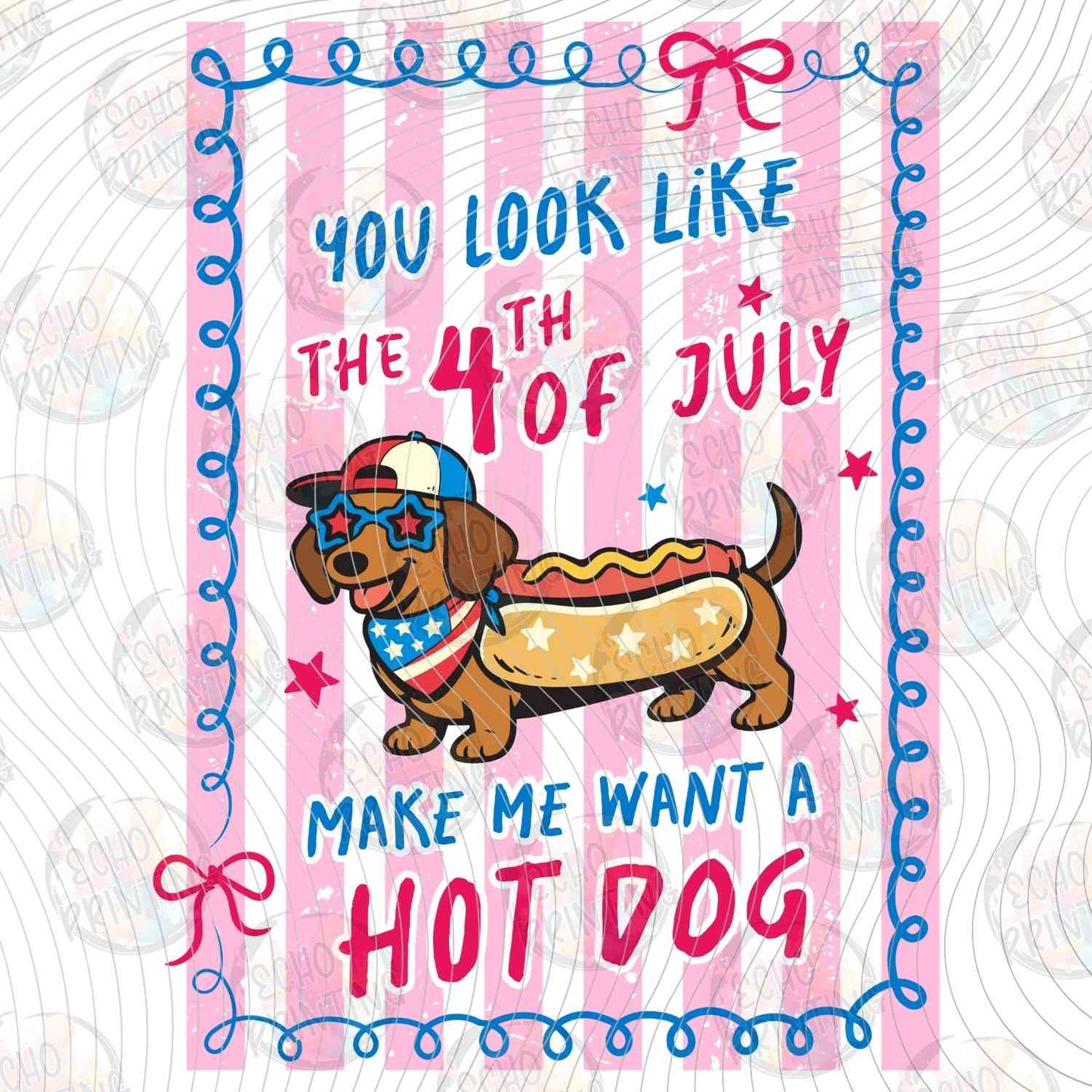FOJG 852 - YOU LOOK LIKE THE 4TH OF JULY DACHSHUND