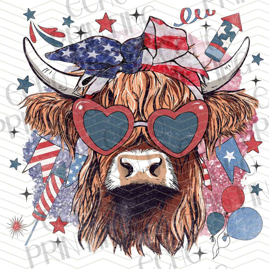 FOJG 85 - PATRIOTIC COW HEART GLASSES