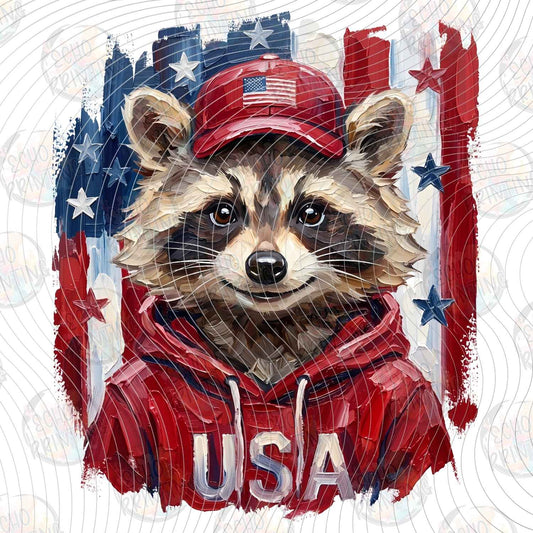 FOJG 891 - USA RACCOON PATRIOTIC