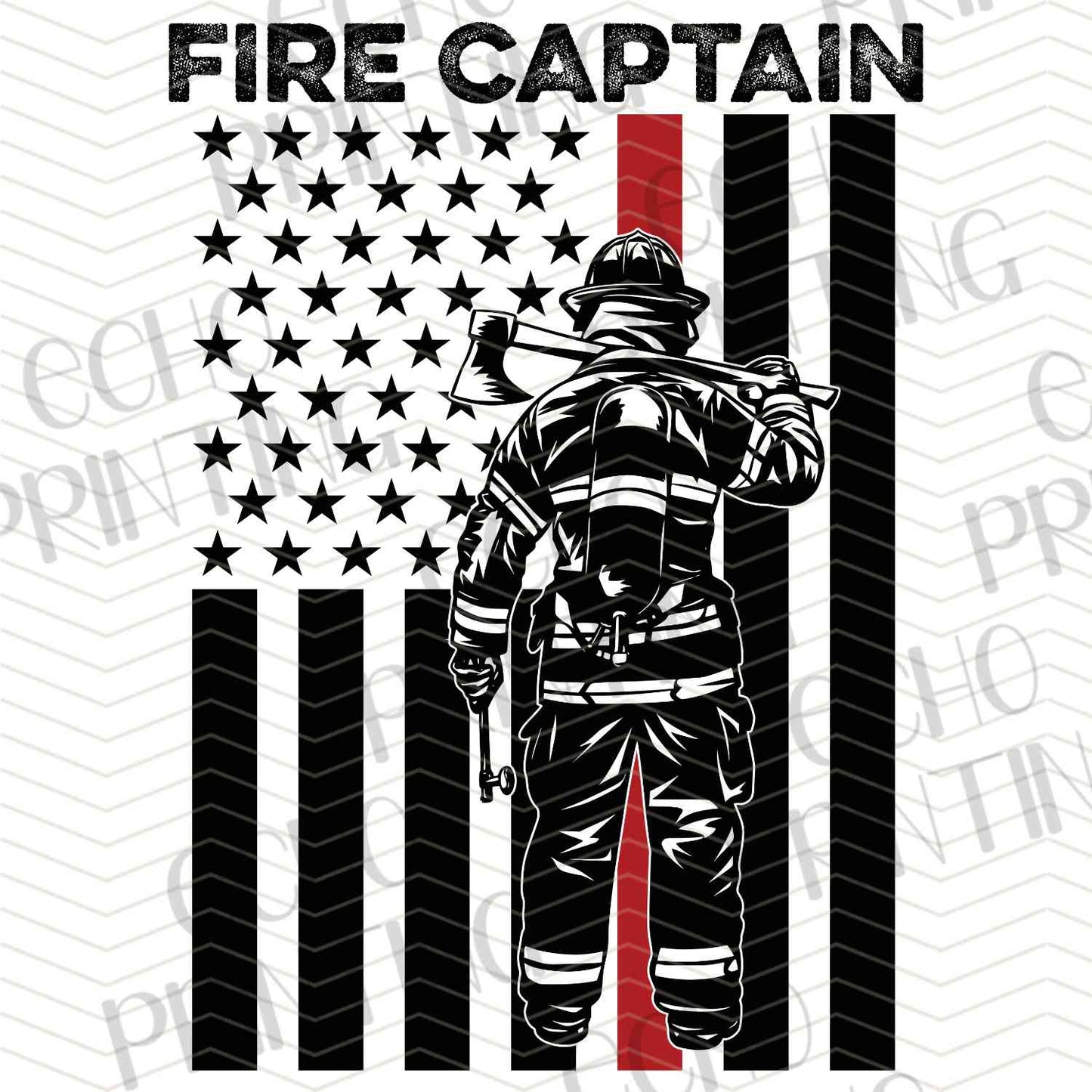 FRFGT 7 - FIREFIGHTER FLAG SILHOUETTE