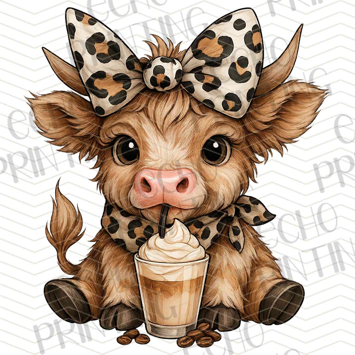 FRMG 93 – LEOPARD BOW HIGHLAND COW
