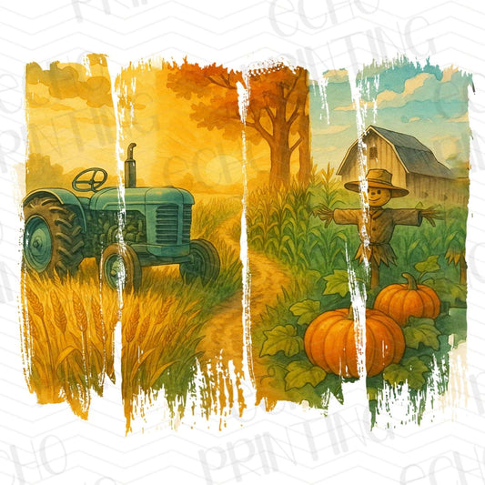 FRM 14 – FARM SCENE WITH TRACTOR AND PUMPKINS