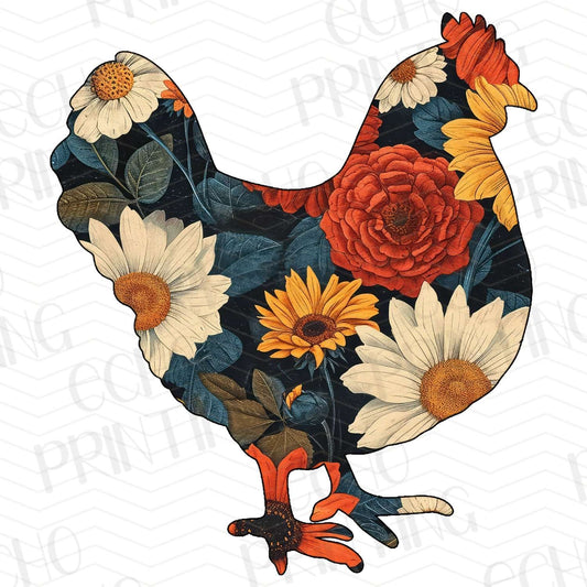 FRM 3 - CHICKEN SHAPE WITH FALL FLOWERS