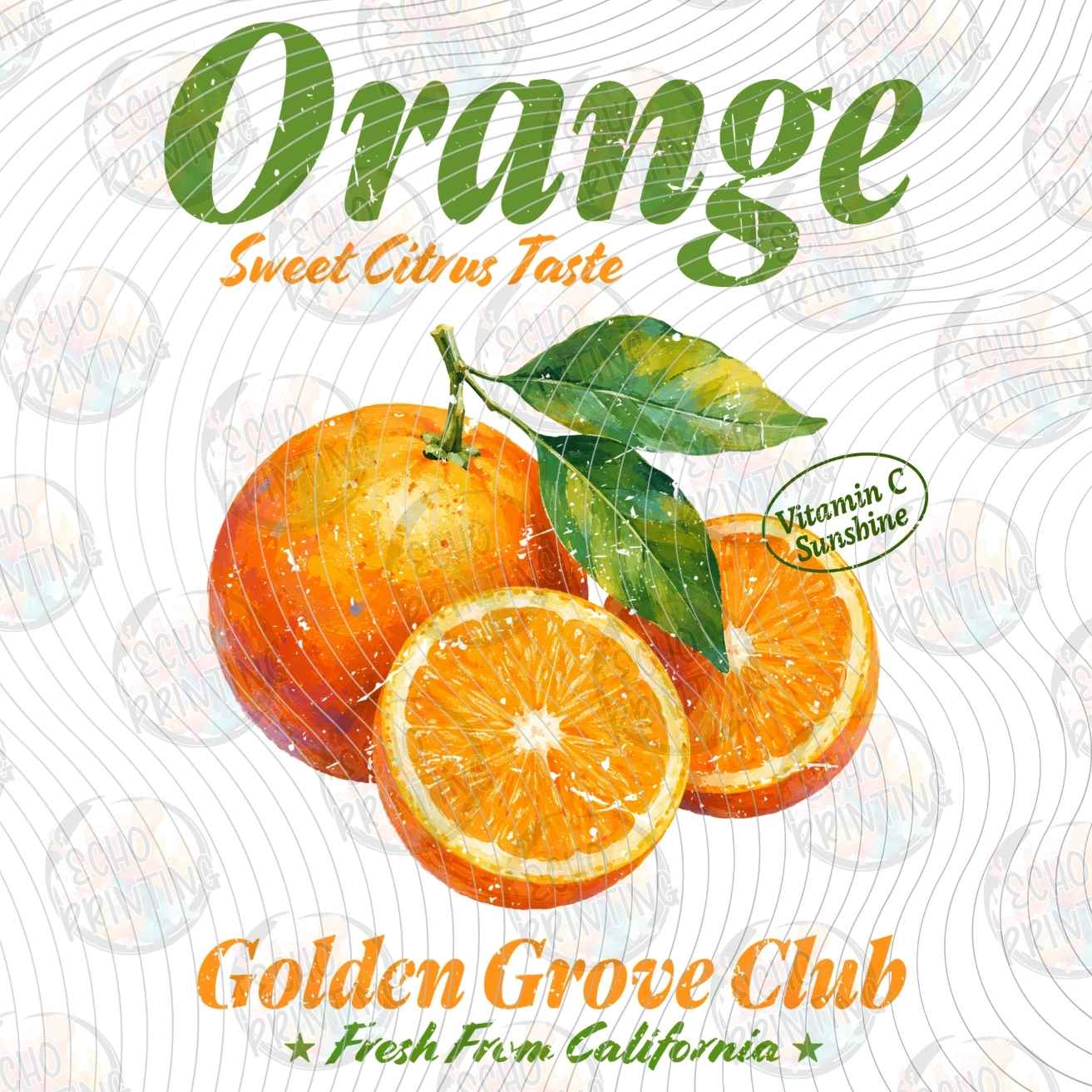 FRTS 103 - ORANGE VINTAGE FRUIT LABEL