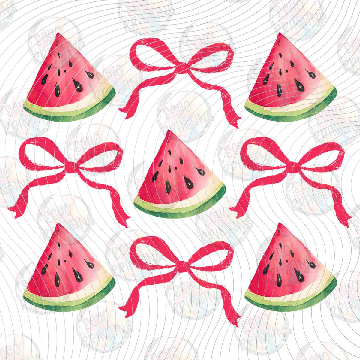 FRTS 38 - WATERMELON SLICES AND PINK BOWS PATTERN