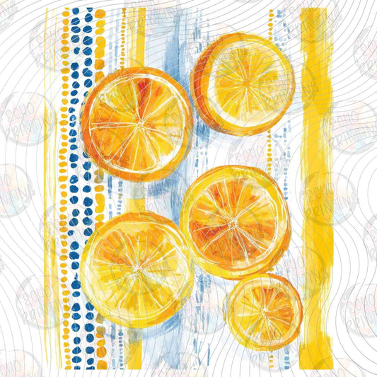 FRTS 78 - LEMON SLICES AND BLUE STRIPES PATTERN