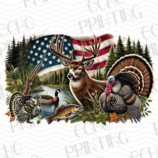 FSHT 132 – FLAG WITH WILDLIFE