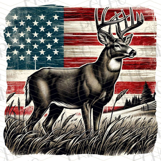 FSHT 135 – DEER ON FLAG