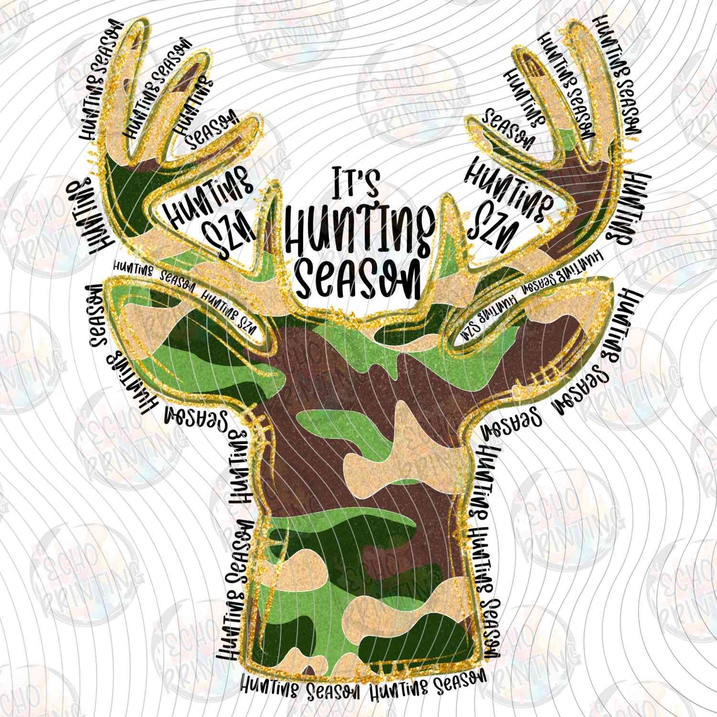 FSHT 316 - CAMO DEER SKULL WITH ANTLERS