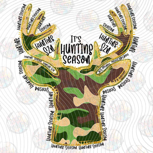FSHT 316 - CAMO DEER SKULL WITH ANTLERS