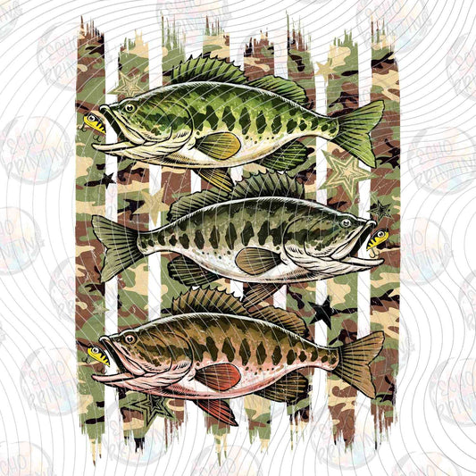 FSHT 321 - BASS FISHING CAMO PATTERN