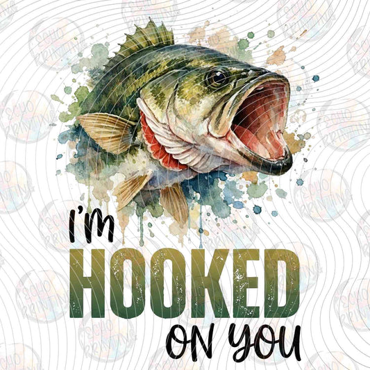 FSHT 329 - IM HOOKED ON YOU BASS FISH JUMPING