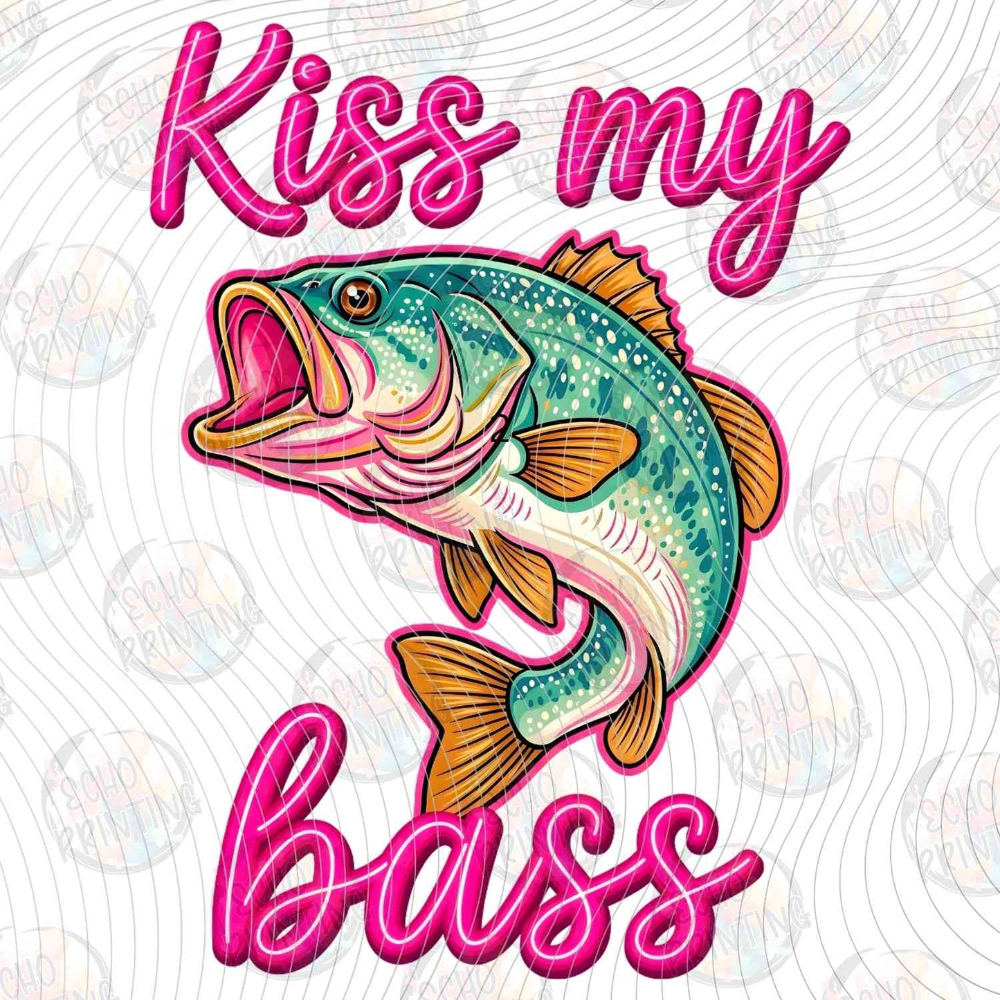 FSHT 341 - KISS MY BASS FISH WITH PINK LIPS