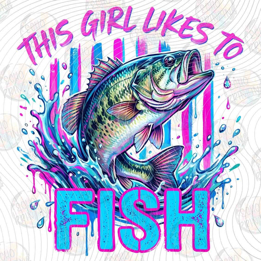 FSHT 348 - GIRL LIKES FISHING