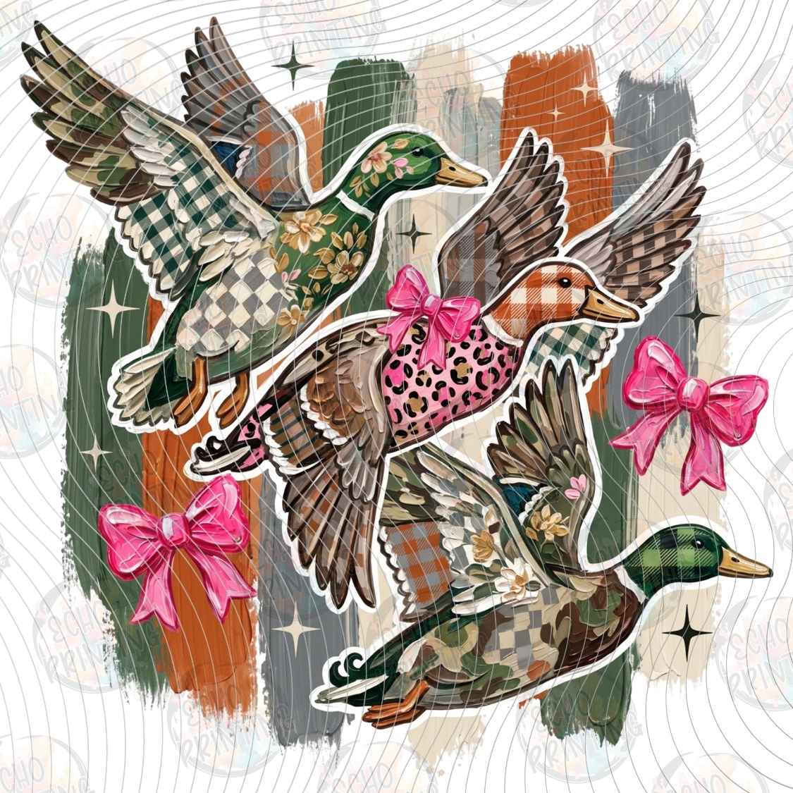 FSHT 372 - FLORAL DUCKS