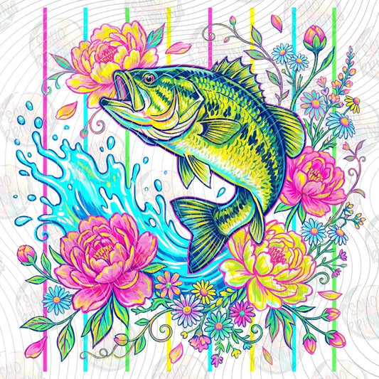 FSHT 374 - FLORAL BASS FISH
