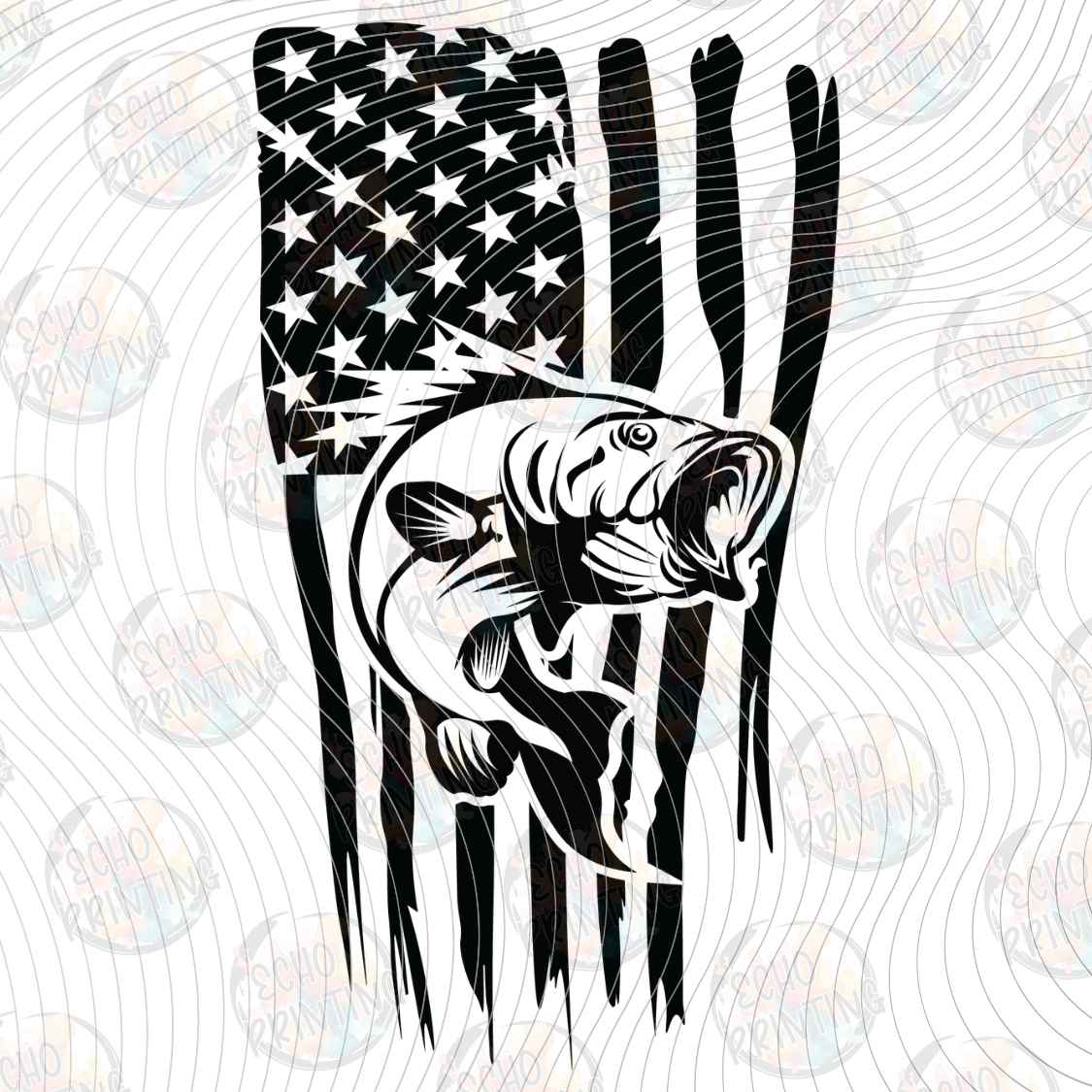 FSHT 445 - BASS FISH FLAG