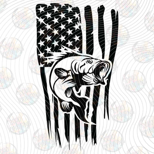 FSHT 445 - BASS FISH FLAG