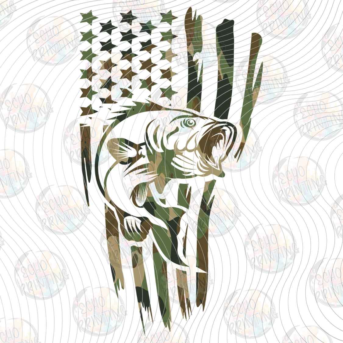 FSHT 446 - FISH FLAG CAMO