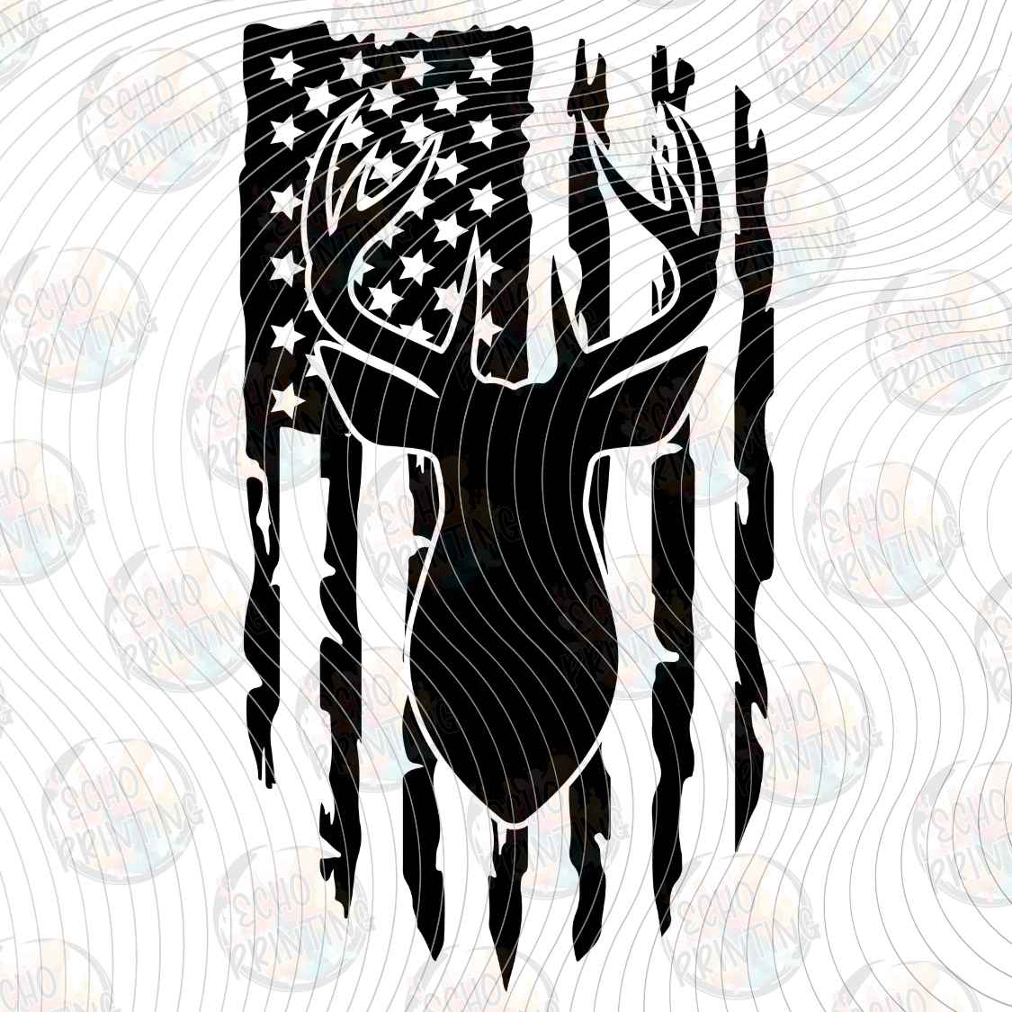 FSHT 482 - PATRIOTIC DEER HEAD