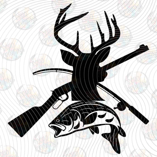 FSHT 489 - DEER FISHING LOGO