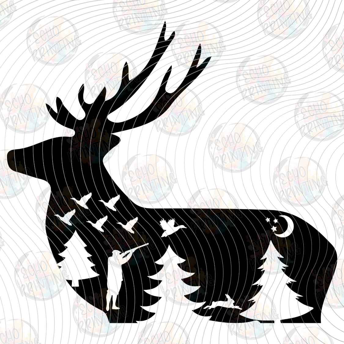 FSHT 490 - CAMO BEAR SILHOUETTE