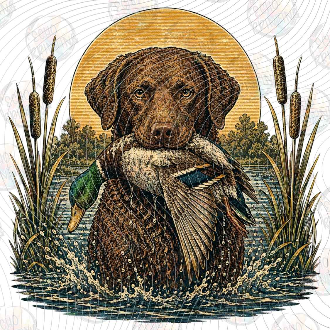 FSHT 601 - RETRIEVER WITH DUCK