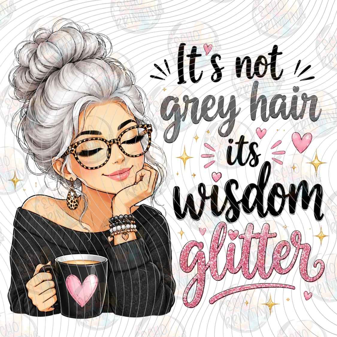 FSSG 1225 - GREY HAIR GLITTER WISDOM