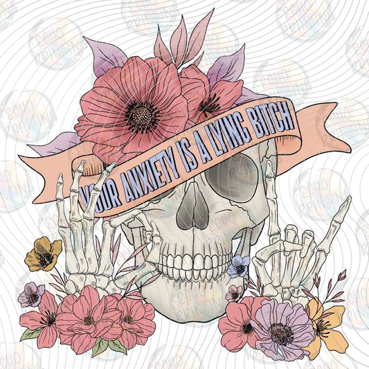 FSSG 1398 - SKULL FLOWERS BANNER