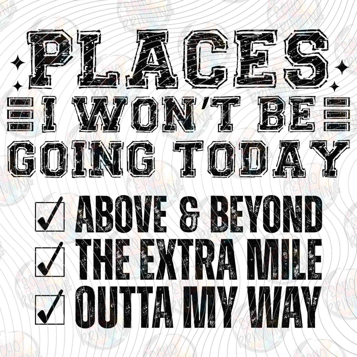 FSSG 657 - PLACES I WONT BE GOING TODAY CHECKLIST