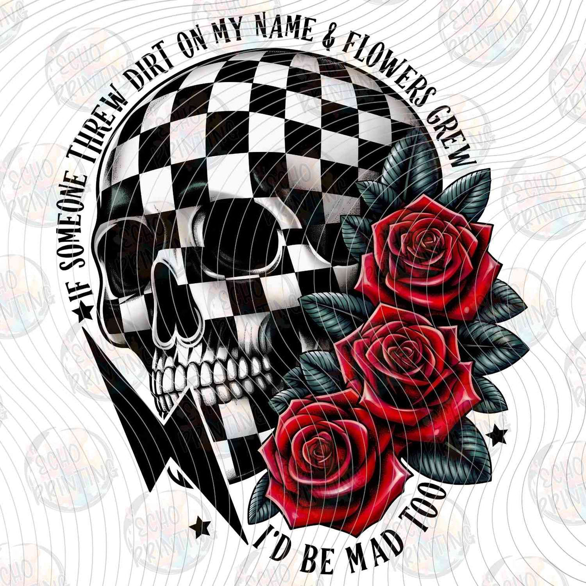 FSSG 682 - CHECKERED SKULL ROSE