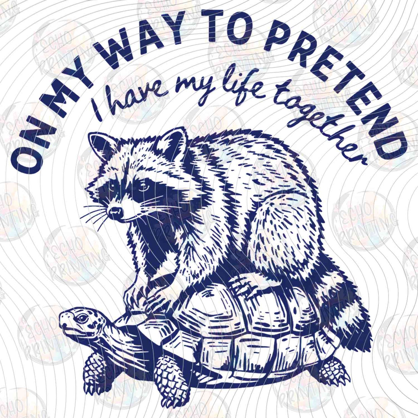 FSSG 712 - ON MY WAY TO PRETEND I HAVE MY LIFE TOGETHER RACCOON ON TURTLE