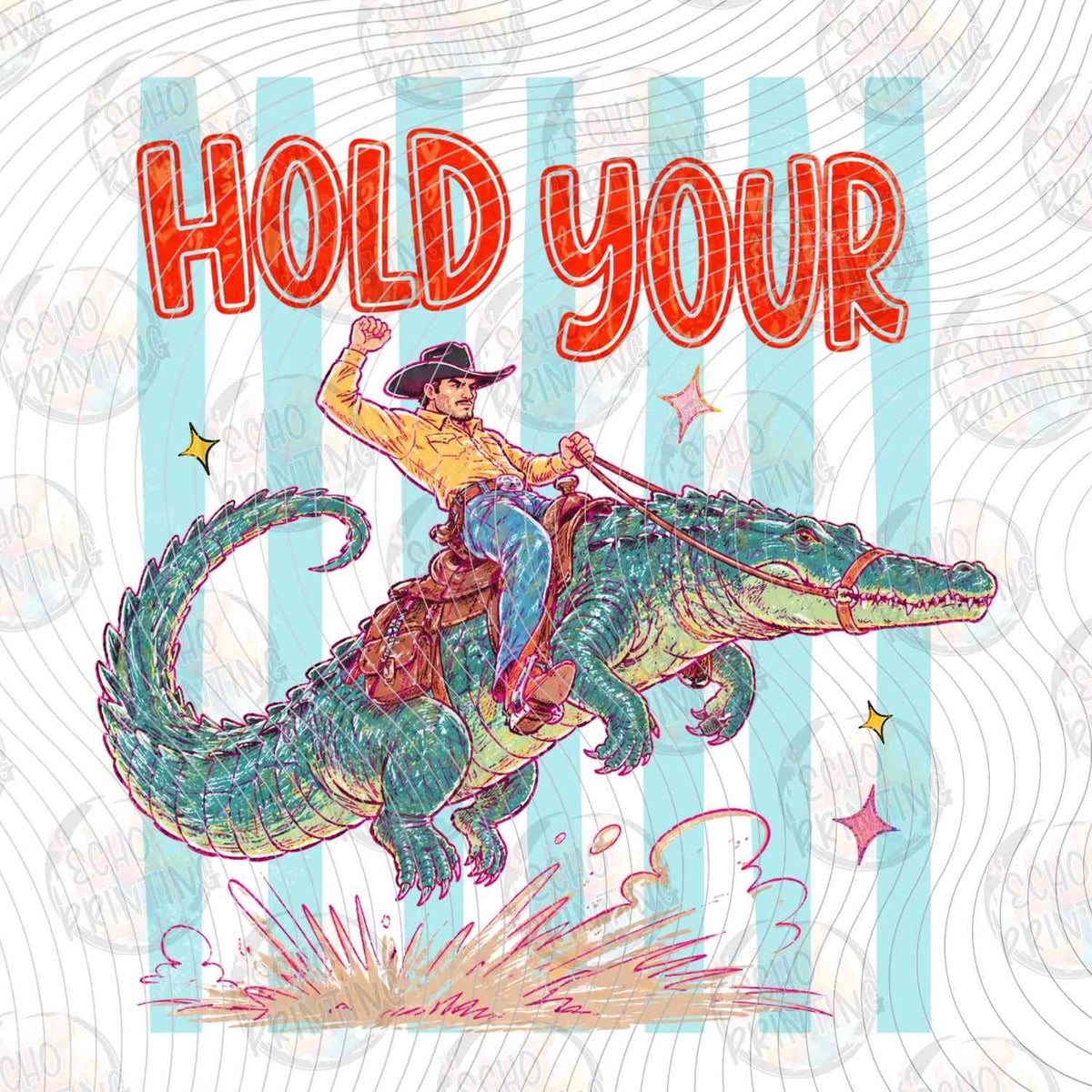 FSSG 720 - HOLD YOUR HORSES COWBOY ON ALLIGATOR