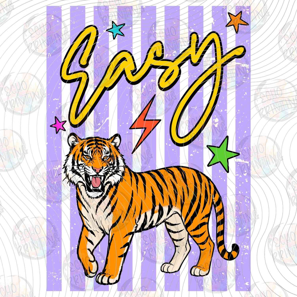 FSSG 743 - EASY TIGER ON PURPLE STRIPES