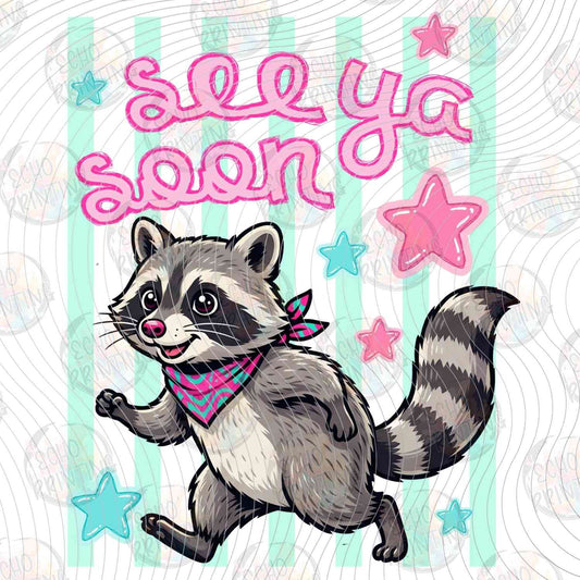 FSSG 772 - SEE YA SOON RACCOON PINK BANDANA