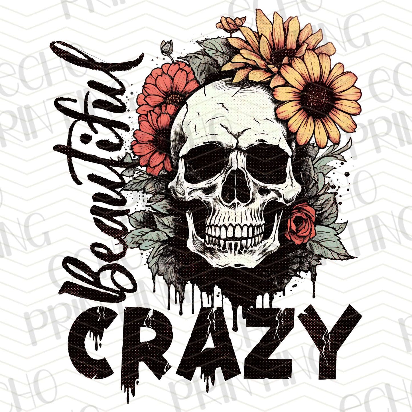 FSSG 282 - BEAUTIFUL CRAZY SKULL FLORAL