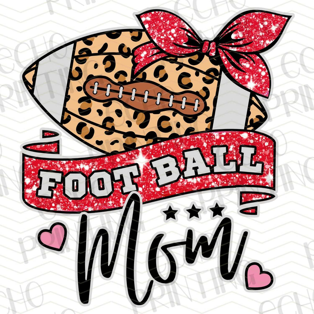 FTBG 110 - FOOTBALL MOM WITH LEOPARD HEART