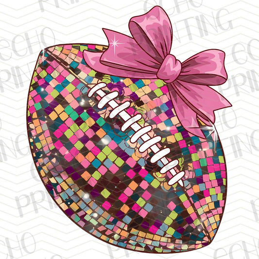 FTBG 33 - SPARKLY FOOTBALL WITH PINK BOW