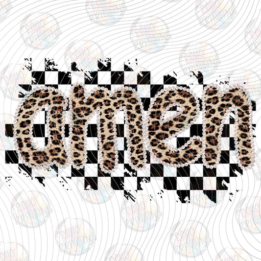 FTHG 1065 - AMEN CHECKERED LEOPARD PRINT