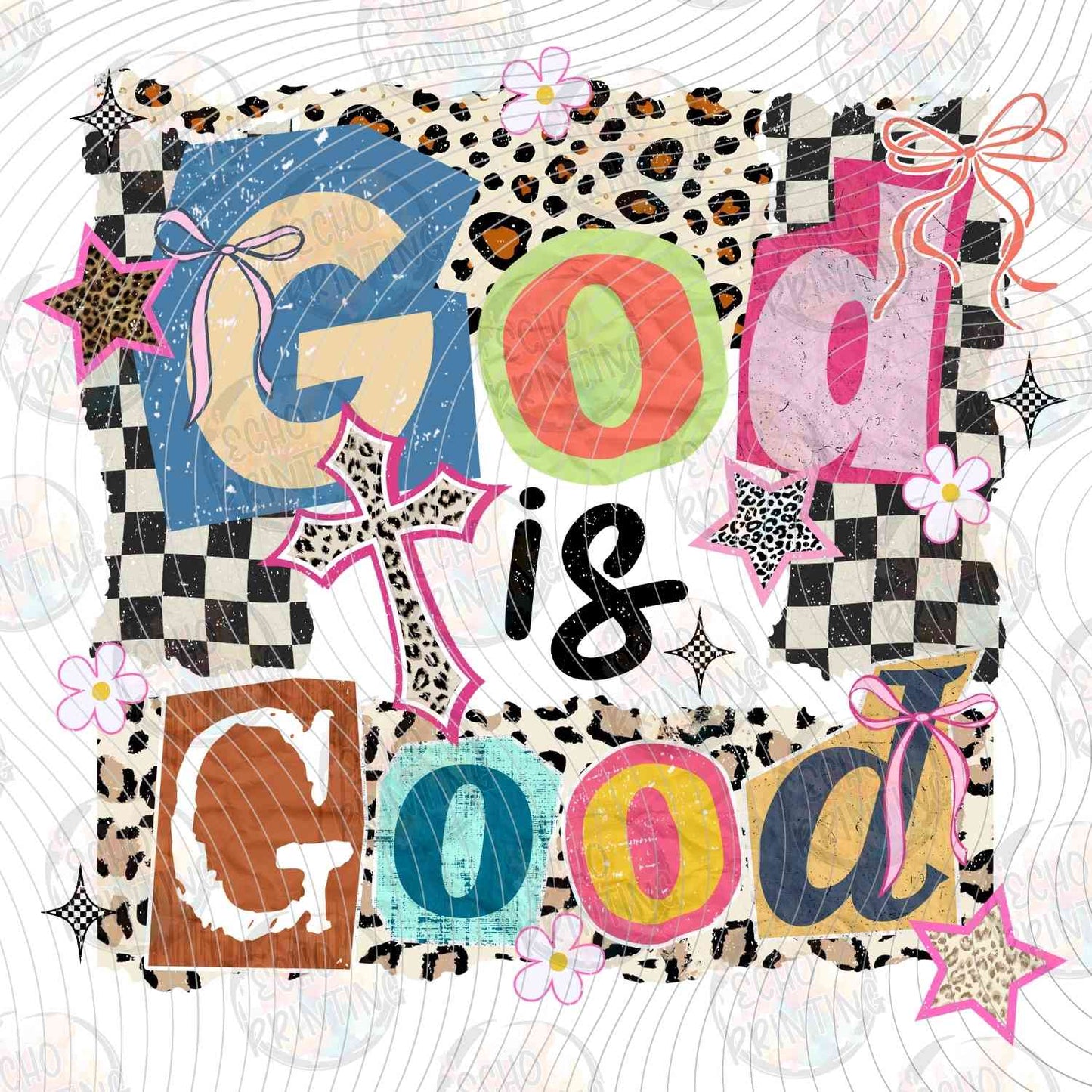 FTHG 1067 - GOD IS GOOD RETRO TYPOGRAPHY