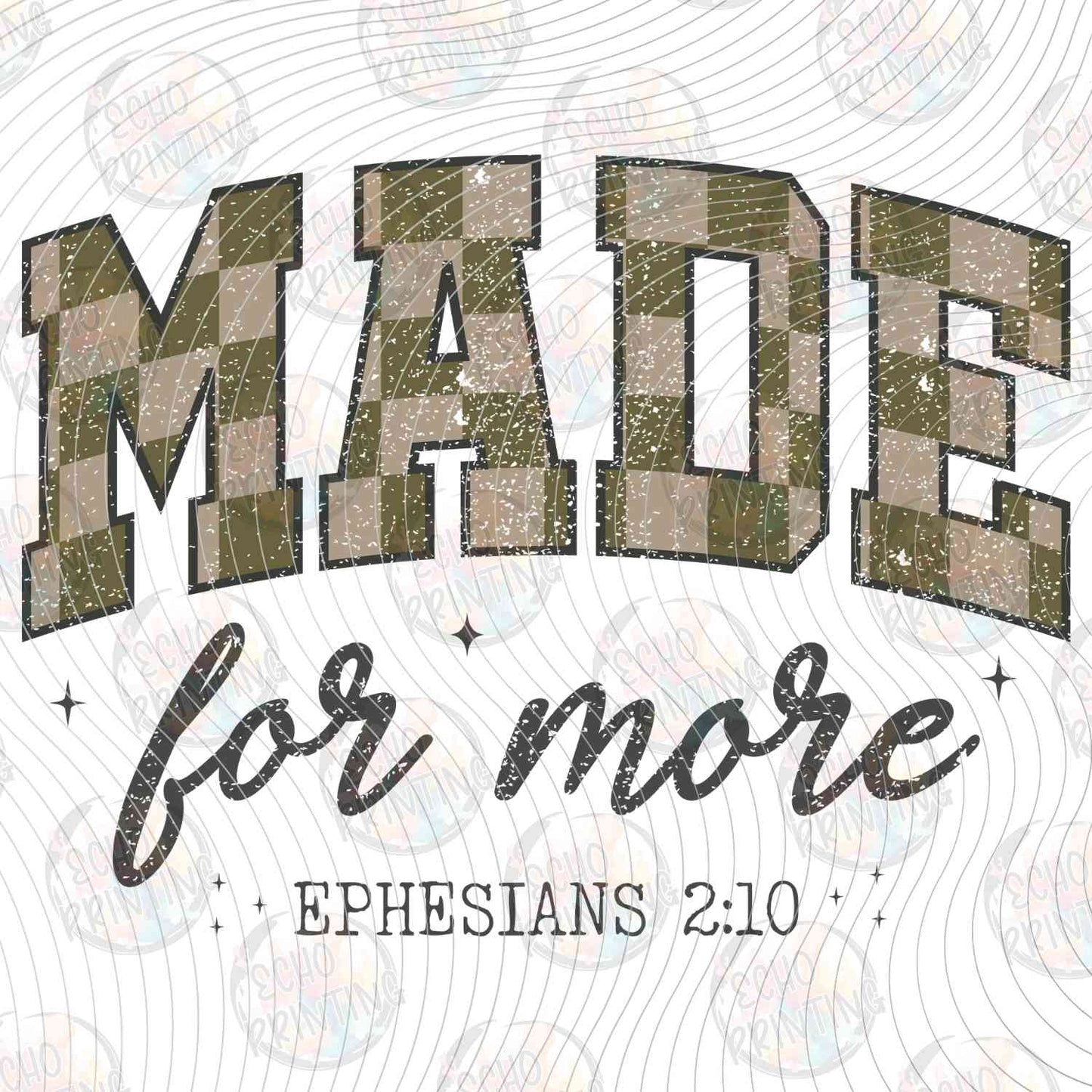 FTHG 1073 - MADE FOR MORE GREEN CHECKERED